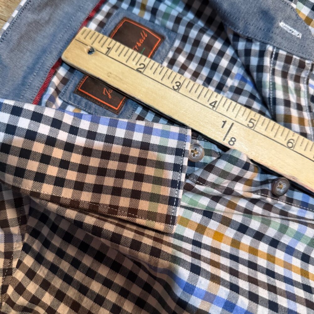 James Tattersall London XL Plaid Button Down Shirt 17–17.5 Multicolor Check - Picture 7 of 10